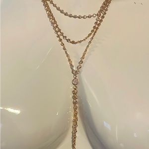 Multi chain lariat necklace